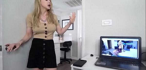 Alix Lynx catches and joins Ike Diezel jerking off while watching some porn videos
